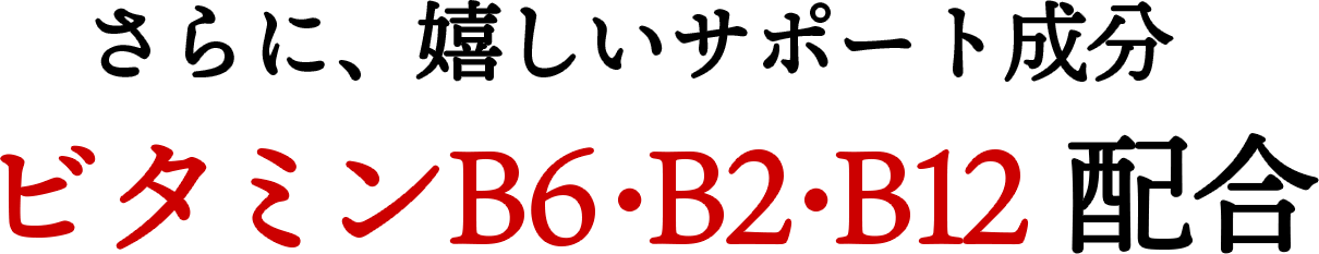 さらに、嬉しいサポート成分　ビタミンB6・B2・B12 配合
